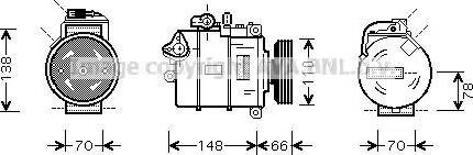 AVA AIK275 - Compressor, air conditioning car-mod.net