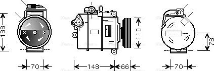 AVA AIK247 - Compressor, air conditioning car-mod.net