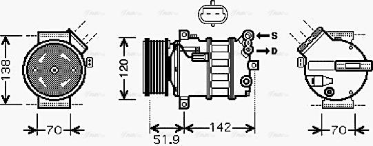 AVA ALAK112 - Compressor, air conditioning car-mod.net