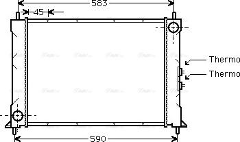 AVA AU2068 - Radiator, engine cooling car-mod.net