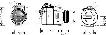 AVA BWAK306 - Compressor, air conditioning car-mod.net