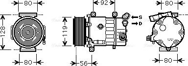 AVA CNAK255 - Compressor, air conditioning car-mod.net