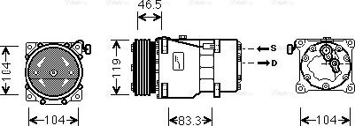 AVA CNAK201 - Compressor, air conditioning car-mod.net
