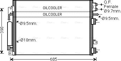 AVA CR5127D - Condenser, air conditioning car-mod.net