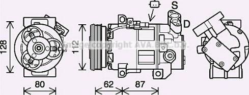 AVA DAK015 - Compressor, air conditioning car-mod.net