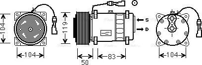 AVA DFAK057 - Compressor, air conditioning car-mod.net