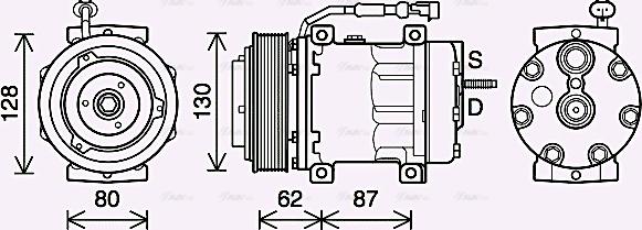 AVA DFAK073 - Compressor, air conditioning car-mod.net