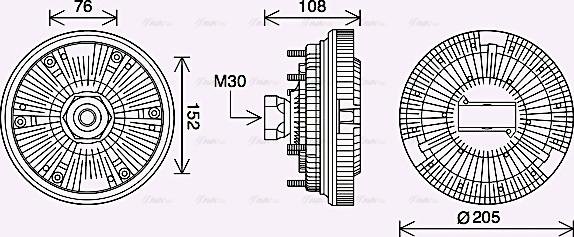 AVA DFC080 - Clutch, radiator fan car-mod.net