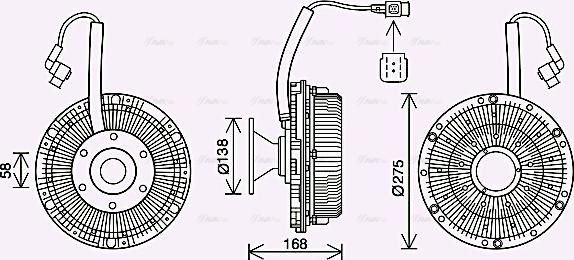 AVA DFC074 - Clutch, radiator fan car-mod.net