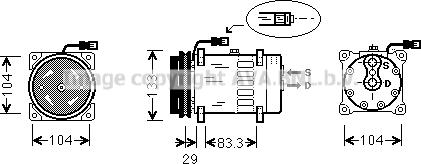 AVA DFK025 - Compressor, air conditioning car-mod.net