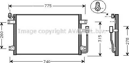 AVA DW 5031 - Condenser, air conditioning car-mod.net