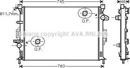 AVA FD 2421 - Radiator, engine cooling car-mod.net