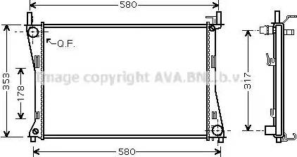 AVA FD 2325 - Radiator, engine cooling car-mod.net