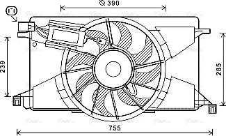 AVA FD7608 - Fan, radiator car-mod.net