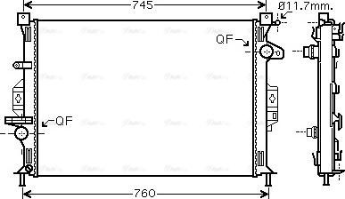 AVA FDA2422 - Radiator, engine cooling car-mod.net