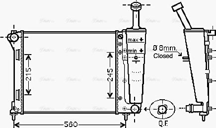 AVA FT 2345 - Radiator, engine cooling car-mod.net
