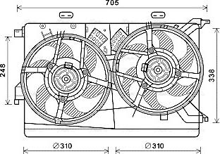 AVA FT7607 - Fan, radiator car-mod.net