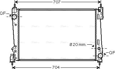 AVA FTA2312 - Radiator, engine cooling car-mod.net