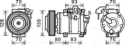 AVA HDAK283 - Compressor, air conditioning car-mod.net