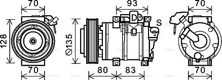 AVA HDK283 - Compressor, air conditioning car-mod.net