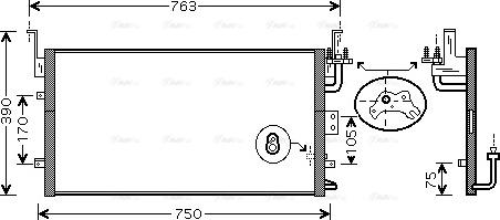 AVA HY5135 - Condenser, air conditioning car-mod.net