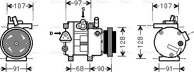 AVA HY K215 - Compressor, air conditioning car-mod.net