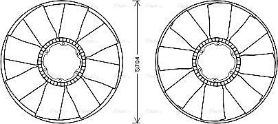 AVA IVB123 - Fan, radiator car-mod.net