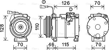 AVA IVK135 - Compressor, air conditioning car-mod.net