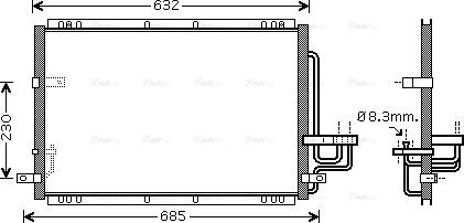 AVA KA5092 - Condenser, air conditioning car-mod.net