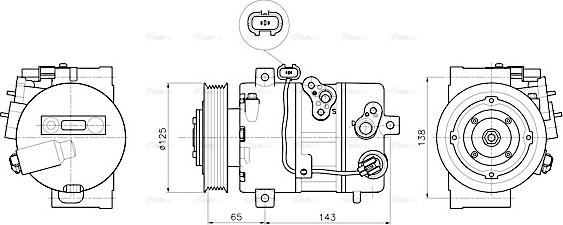 AVA KAAK345 - Compressor, air conditioning car-mod.net