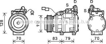 AVA KAK181 - Compressor, air conditioning car-mod.net
