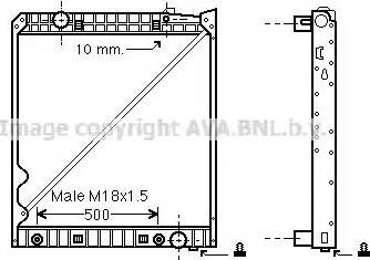 AVA MEA2193 - Radiator, engine cooling car-mod.net