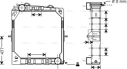 AVA ME 2108 - Radiator, engine cooling car-mod.net