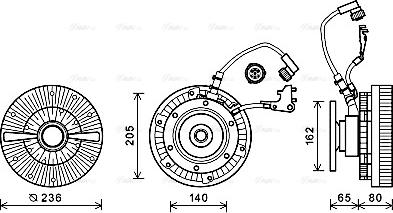 AVA MEC258 - Clutch, radiator fan car-mod.net