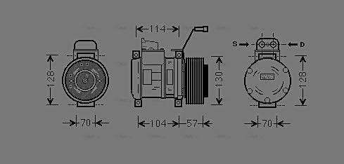 AVA ME K190 - Compressor, air conditioning car-mod.net