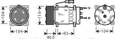 AVA MNAK061 - Compressor, air conditioning car-mod.net