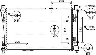 AVA MS2589 - Radiator, engine cooling car-mod.net