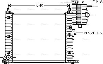 AVA MS 2213 - Radiator, engine cooling car-mod.net