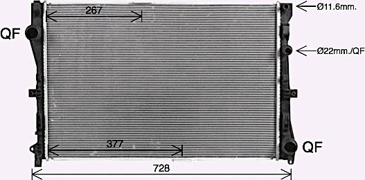 AVA MS2728 - Radiator, engine cooling car-mod.net
