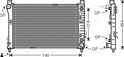 AVA MSA2464 - Radiator, engine cooling car-mod.net
