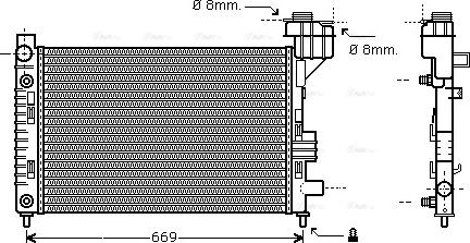 AVA MSA2248 - Radiator, engine cooling car-mod.net
