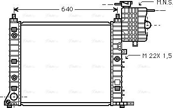 AVA MSA2216 - Radiator, engine cooling car-mod.net