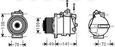 AVA MSAK560 - Compressor, air conditioning car-mod.net
