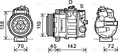 AVA MSAK615 - Compressor, air conditioning car-mod.net