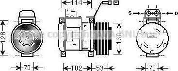 AVA MSK583 - Compressor, air conditioning car-mod.net
