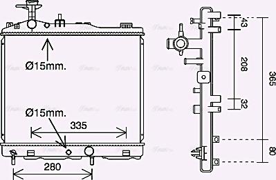 AVA MT2264 - Radiator, engine cooling car-mod.net