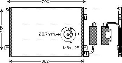 AVA OL5457D - Condenser, air conditioning car-mod.net