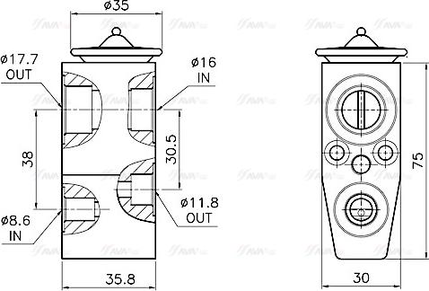 AVA OL1746 - Expansion Valve, air conditioning car-mod.net
