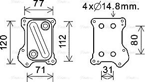 AVA OL3686 - Oil Cooler, engine oil car-mod.net