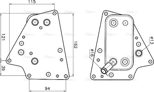 AVA OL3748 - Oil Cooler, engine oil car-mod.net